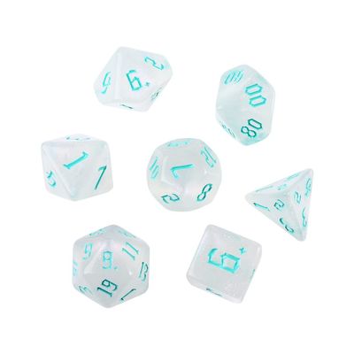 7 Pcs/Set DND Polyhedral Dice Set Resin Dice Desktop Game Table Board Game Toy for Roleplaying Games Dungeons and Dragons-Wonderland(Sky Blue)