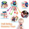 Montessori Baby Toys 6-12-18 Months, Infant Pull String Stacking Cups Shape Sorter Blocks Toy 6 7 8 9 10 11 12 M+ Sensory Development Learning Toy 6-9 9-12 Months Birthday Gift for 1 Year Old Boy Girl view 2