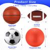 Lenwen 5 Pcs Sports Balls Set School Recess Equipment, Brownish Red view 2
