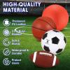 Lenwen 5 Pcs Sports Balls Set School Recess Equipment, Brownish Red view 3