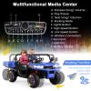 Costzon Ride On Dump Truck with Remote Control, 12V Electric Kids UTV w/Electric Dump Bed, Rocking Function, Shovel, 4 Spring Suspensions, Wireless Design, 2-Seater Ride on Car Gift for Kids (Blue) view 3