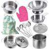 Cookware Pots and Pans Play Set with Cooking Mini Stainless-Steel Kitchen Cooking Utensils Toys,Pretend Toys for Kids, EducationalDevelopment Toy Kitchen Playset Accessories for Kids view 1