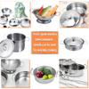 Cookware Pots and Pans Play Set with Cooking Mini Stainless-Steel Kitchen Cooking Utensils Toys,Pretend Toys for Kids, EducationalDevelopment Toy Kitchen Playset Accessories for Kids view 2