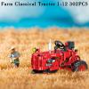 A XINAO TOYS Classic Building Blocks 1/12 Red Tractor Farm Toy Building Set Gift for Kids Ages 6 7 8 9 10 11 12 Includes Shifting Structure, Steering Structure Features (Classic Edition) view 3
