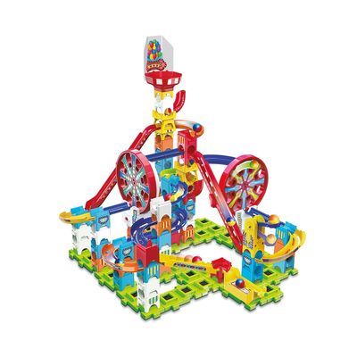 VTech Adventure Park Challenge, Electronic Marble Run with 10 Marbles and 96 Building Pieces, Colour-Coded Construction Toys for Kids, 4 Years+