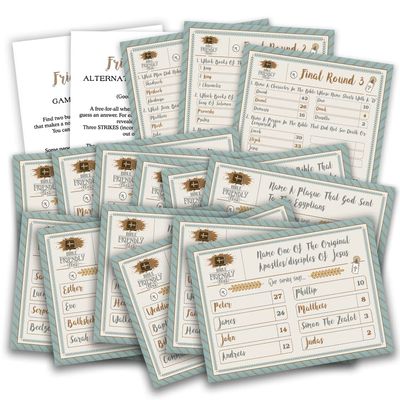 Bible Trivia Game - Friendly Feud Quiz for Family, Church Group, and Community Party - Questions and Supplies-S02