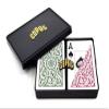 Copag 1546 Design 100% Plastic Playing Cards, Bridge Size (Narrow) Green/Burgundy (Jumbo Index, 6 Sets) view 2