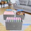 Valease Large Linen Fabric Foldable Storage Bins with Removable Lid and Handles, Washable Storage Box Organizer Containers Baskets Cube with Cover for Bedroom,Closet,Nursery (Grey, XXL(2-Pack)) view 4