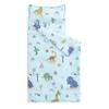 Wake In Cloud - Toddler Nap Mat with Pillow and Blanket, for Kids Boys Girls Ages 3 Plus in Kindergarten Daycare Preschool, Roll Up Sleeping Bag, Dinosaur Jurassic Cactus, Light Blue, Standard view 1