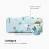 Wake In Cloud - Toddler Nap Mat with Pillow and Blanket, for Kids Boys Girls Ages 3 Plus in Kindergarten Daycare Preschool, Roll Up Sleeping Bag, Dinosaur Jurassic Cactus, Light Blue, Standard view 3