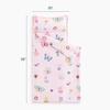Wake In Cloud - Toddler Nap Mat with Pillow and Blanket, for Kids Girls in Kindergarten Daycare Preschool Pre K, Roll Up Sleeping Bag, Cute Butterfly Flowers, Pink, Standard view 2