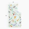 Wake In Cloud - Toddler Nap Mat with Pillow and Blanket, for Kids Boys Girls in Kindergarten Daycare Preschool Pre K, Roll Up Sleeping Bag, Animals Zoo Trees, Light Green, Standard view 2