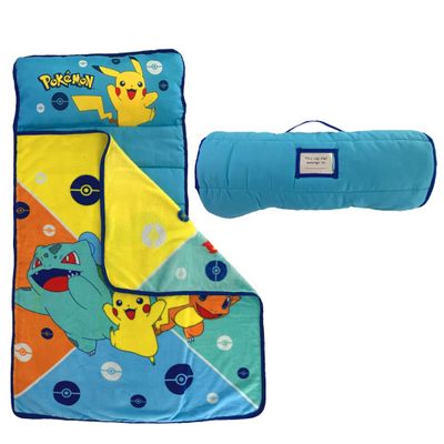 Pokemon Anime 24"(W) X 45"(L) Soft Toddler Nap Mat with Pillow and Blanket Perfect for Preschool, Daycare, and Travel (100% Official Licensed Product)