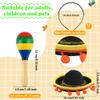 Cagemoga Fiesta Party Favors: 12 Sombrero Headbands and 12 Colorful Wooden Maracas for Mexican Themed Parties and Celebrations view 2