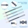 4-Pack Silicone Pacifier Clips with One-Piece Beads for Baby Boys and Girls - Flexible and Rust-Free Holders for Teething Relief and Baby Essentials, Safe for Newborns (Grey) view 3