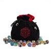 KSNDie Large Dice Bags with Pockets Black Storage Bag D20 Logo for DND RPG Game Dices (with 1lb Random DND Dice) view 1