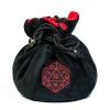 KSNDie Large Dice Bags with Pockets Black Storage Bag with Drawstrings D20 Logo for DND RPG Game Dices - Capacity 200+ Dice view 3