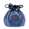 KSNDie DND Dice Bags Large with Pockets Blue Storage Bag with D20 Logo for Dungeon and Dragons RPG Game Dices - Capacity 200+ Dice view 1
