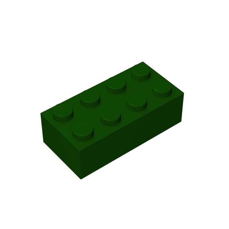 Classic Building Bulk Brick Block 2x4, 500 Piece Building Brick Blackish Green, Compatible with Parts and Pieces 3001, Creative Play Set - Compatible with Major Brands(Colour:Blackish Green)