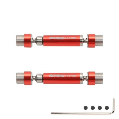 RCAWD 2X #45 Steel&Alloy Cvd Front/Rear Center Drive Shaft 45-60mm for FMS Fcx24 1-24 Crawlers Red