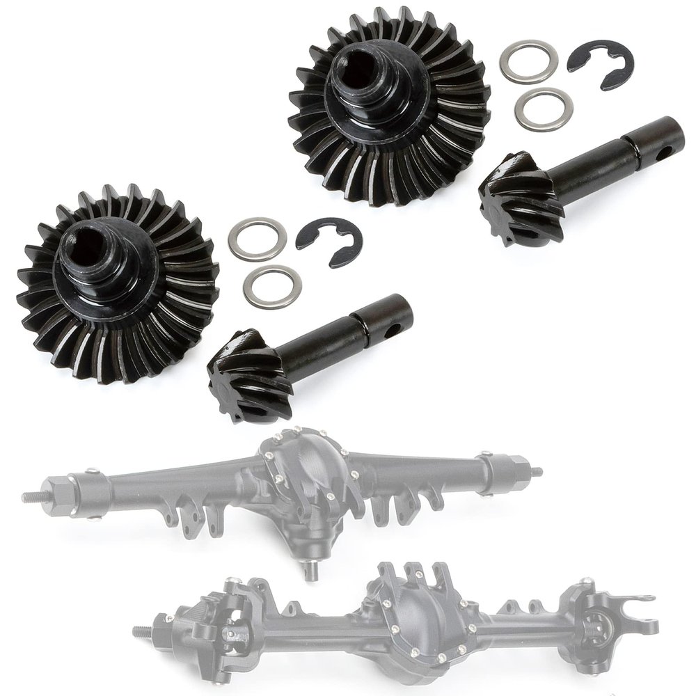2pcs Heavy Duty Overdrive Bevel Gear, 24T/8T Bevel Gear Set for 1/10 RC Crawler Car Axial SCX10 II RGT 86100 Redcat GEN8 Element Enduro CC01 Front Rear Axle