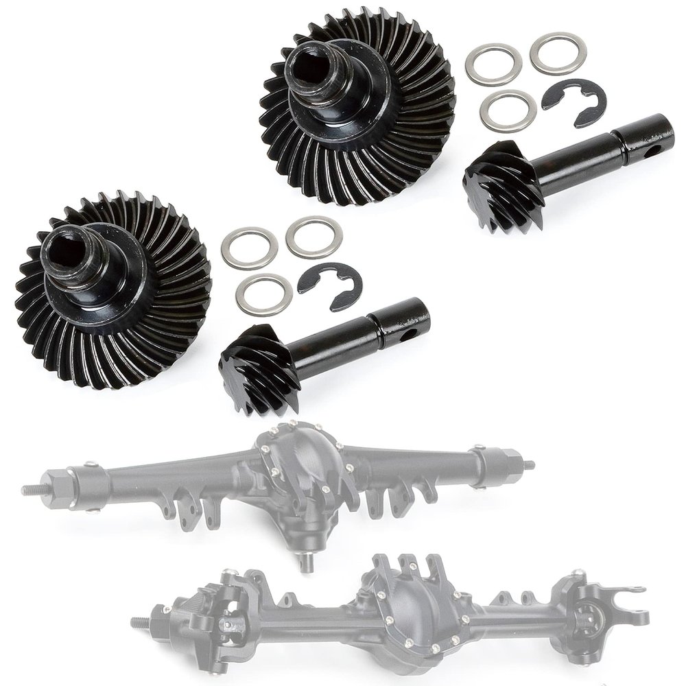 2pcs Heavy Duty Overdrive Bevel Gear, 33T/8T Bevel Gear Set for 1/10 RC Crawler Car Axial SCX10 II RGT 86100 Redcat GEN8 Element Enduro CC01 Front Rear Axle