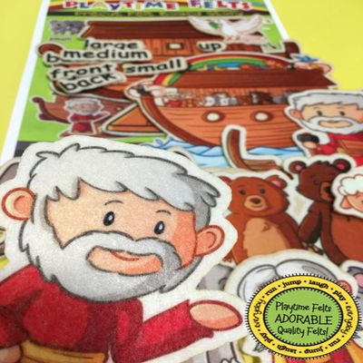 Playtime Felts Noah Builds an Ark | PRECUT Ready to Play Colorful & Durable Felt Pieces for Toddlers, Preschool & Kindergarten | Reusable Felt Board Stories