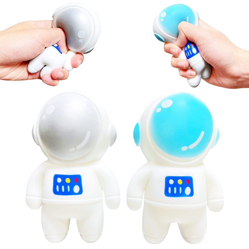Astronauts Squishy Stress Balls (2 Pack) Squeeze Toy, Squishy Fidget Toys Stress Dough Balls for Kids and Adults, Special Needs, Relax, Calm, Kids Birthday Gifts, Space Themed Party Favors