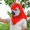 BEESUM 2023 Premium Psittacidae Parrot Head Mask Moving Mouth Bird Cosplay Hat for Halloween Christmas Party Costume (Red) view 2
