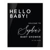 Andaz Press 16"x20" Black Acrylic Personalized Baby Shower Welcome Sign, Gender Neutral Large Custom Sign for Easel Stand, Hello Baby Shower Decorations view 1