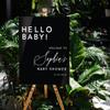 Andaz Press 16"x20" Black Acrylic Personalized Baby Shower Welcome Sign, Gender Neutral Large Custom Sign for Easel Stand, Hello Baby Shower Decorations view 3