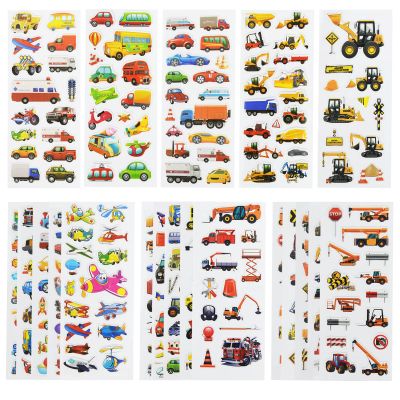 24 Sheets(400+) Car 3D Puffy Stickers for Toddlers Kids, Bulk Preschool Sticker Sheets for Reward, Craft, Scrapbooking