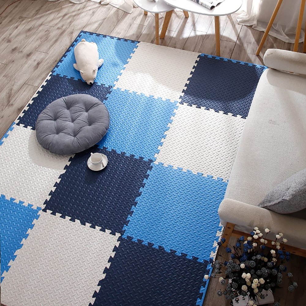 12"X12" Foam Puzzle Mats for Floor 0.4" Thick Foam Crawling Mat Kids Puzzle Playmats, Interlocking Foam Floor Tiles Exercise Mats- Baby Play Mat for Playing,U,40Pcs
