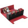 FOTEEMO Card Deck Box For MTG, 4 in 1 Commander Deck Box Magic Gathering Box Trading Card Deck Storage Box Holding 300+ Sleeved Cards Yugioh Deck Box (Black and Red) view 1