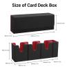 FOTEEMO Card Deck Box For MTG, 4 in 1 Commander Deck Box Magic Gathering Box Trading Card Deck Storage Box Holding 300+ Sleeved Cards Yugioh Deck Box (Black and Red) view 2