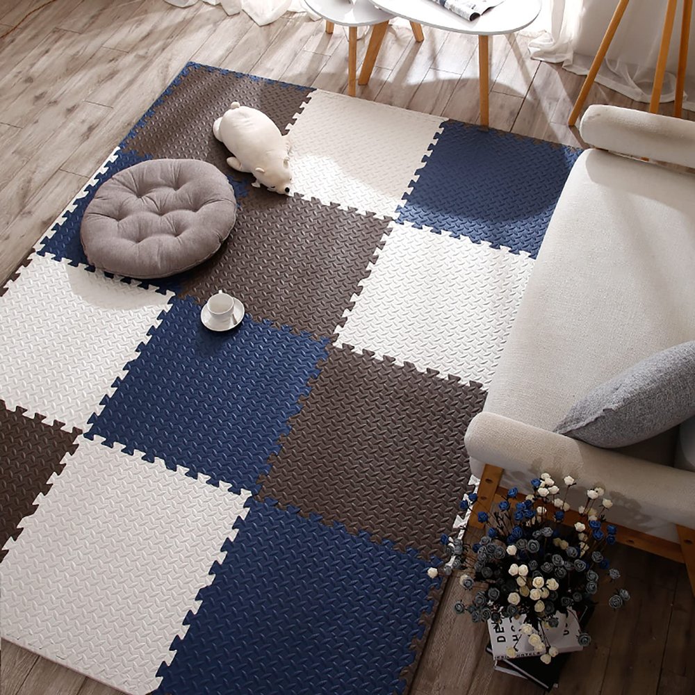 12"X12" Foam Puzzle Mats for Floor 0.4" Thick Foam Crawling Mat Kids Puzzle Playmats, Interlocking Foam Floor Tiles Exercise Mats- Baby Play Mat for Playing,S,40Pcs