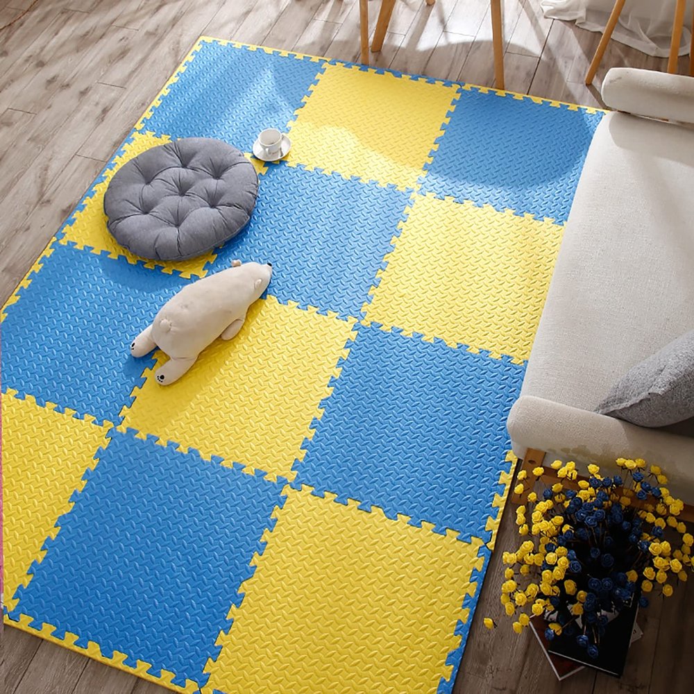 12"X12" Foam Puzzle Mats for Floor 0.4" Thick Foam Crawling Mat Kids Puzzle Playmats, Interlocking Foam Floor Tiles Exercise Mats- Baby Play Mat for Playing,K,40Pcs
