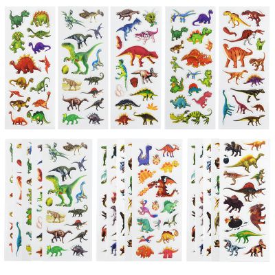 24 Sheets(350+) Dinosaur 3D Puffy Stickers for Toddlers Kids, Bulk Preschool Sticker Sheets for Reward, Craft, Scrapbooking