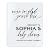Andaz Press 16"X20" White Personalized Acrylic Baby Shower Sign, Baby Shower Welcome Sign, Gender Neutral Modern Large Customized Baby Shower Sign For Easel Stand, Baby Shower Acrylic Sign view 1