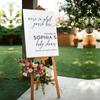 Andaz Press 16"X20" White Personalized Acrylic Baby Shower Sign, Baby Shower Welcome Sign, Gender Neutral Modern Large Customized Baby Shower Sign For Easel Stand, Baby Shower Acrylic Sign view 4