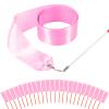 HiUnicorn 12PCS Light Pink Dance Ribbons, Pink Party Favors, Ballerina Ribbon Dancer Wand for Kids, Girls Gymnastics Princess Ballet Birthday Party Decoration view 3