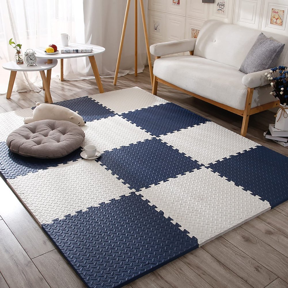 12"X12" Foam Puzzle Mats for Floor 0.4" Thick Foam Crawling Mat Kids Puzzle Playmats, Interlocking Foam Floor Tiles Exercise Mats- Baby Play Mat for Playing,D,40Pcs