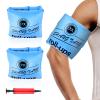 2 Pack Arm Floaties for Adults and Kids, Water Wings Inflatable Arm Swimming Floats Swim Rollup Arm Bands with Inflator Safety Arm Floaties for Swimming Pool Water Sports Party(Blue) view 1