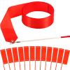 HiUnicorn 12PCS Red Dance Ribbons, Red Party Favors, 4th of July Accessories, Ribbon Dancer Wand for Kids Gymnastics Ballerina Birthday Danza Cristiana Party Decoration view 1