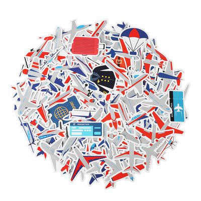 100 Pack Airplane Stickers, Aviation Party Favors,Party Decorations