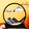 Moving Sand Art: 3D Sand Picture Moving Sand Art Liquid Motion Hourglass Deep Sea Sandscape Flow Sand Painting Sandalier,Office Desk Decor Desk Toys (7'', Black) view 2
