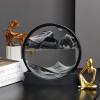 Moving Sand Art: 3D Sand Picture Moving Sand Art Liquid Motion Hourglass Deep Sea Sandscape Flow Sand Painting Sandalier,Office Desk Decor Desk Toys (7'', Black) view 4