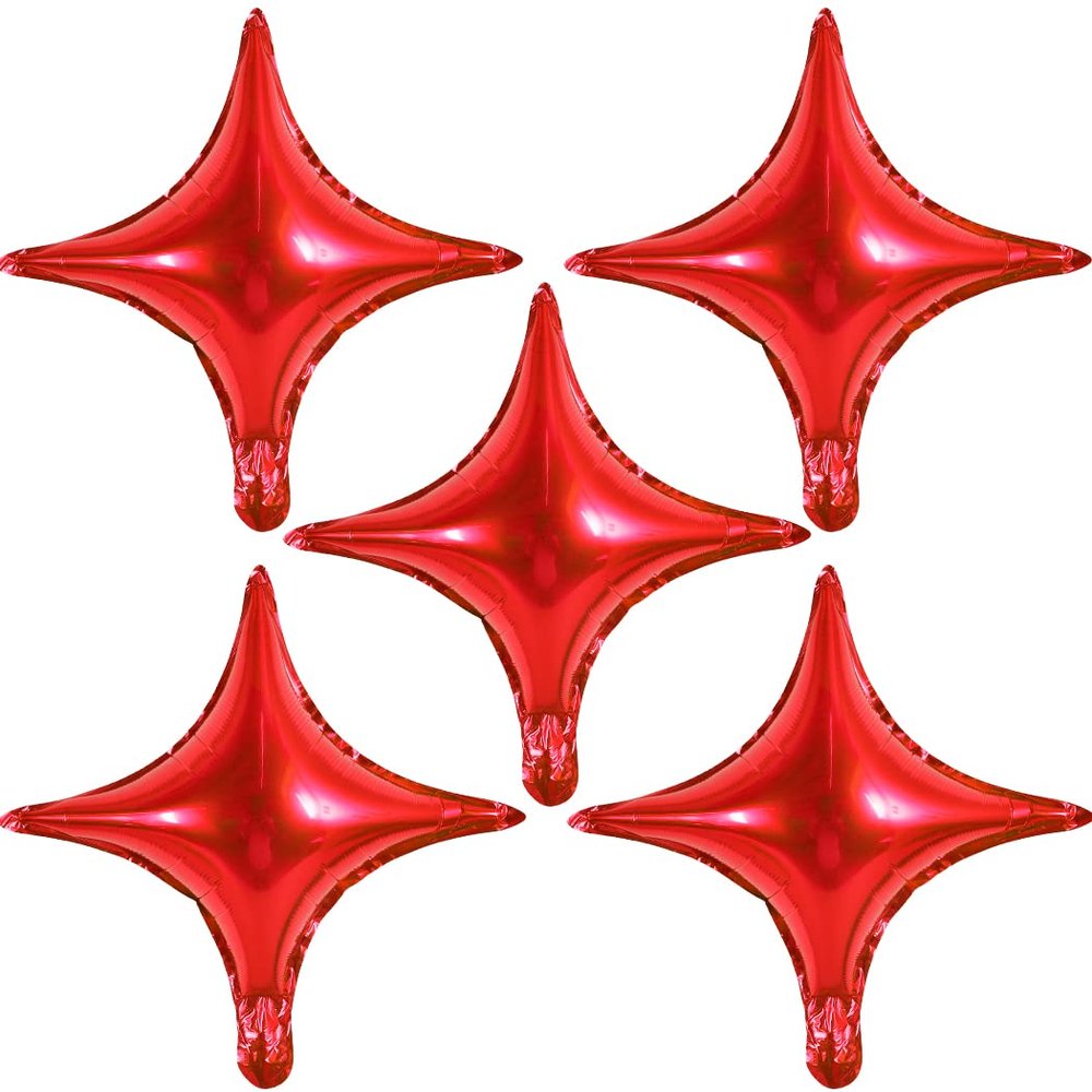 18inch Star Shape Foil Mylar Balloon,30 pcs Red Four Angle Star Balloons for Birthday Party,Wedding,Valentine's Day, engagement partyChristmas,Baby Shower Backdrops Decorations