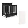 Storkcraft Petal 4-in-1 Convertible Mini Crib (Black)  GREENGUARD Gold Certified, Converts to Daybed and Twin-Size Bed, Bonus 2.75-inch Mini Crib Mattress Included, Ideal for Small Spaces view 1