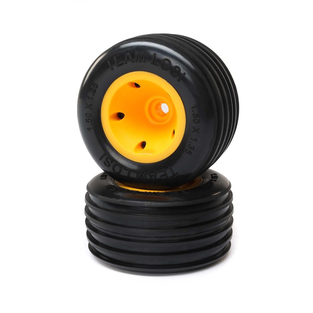Losi Rib Front Tire Mounted Orange2 Mini JRXT LOS41029 RC Tire